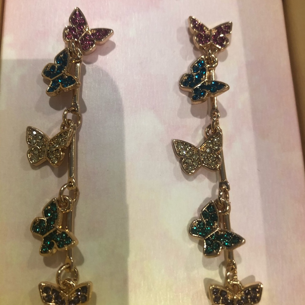NIB C&C CALIFORNIA RHINESTONE BUTTERFLY EARRINGS - Picture 12 of 12